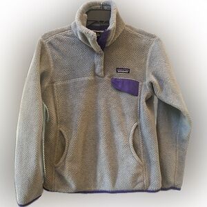 Patagonia Gray and Purple Polartec Fleece Size Small